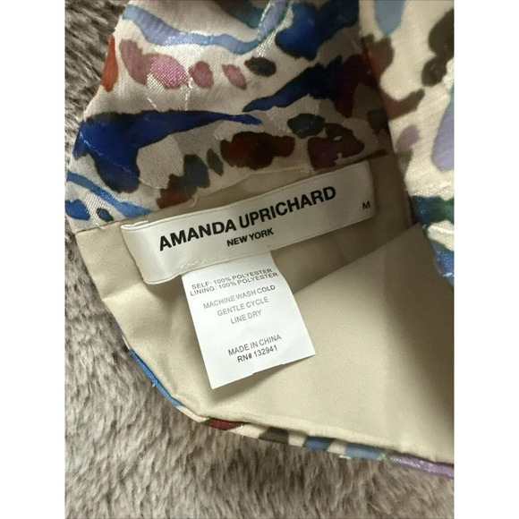 Amanda Uprichard Lavera Crop Top in Lynx Size M Halter Neck Tie Back Colorful - Picture 6 of 9